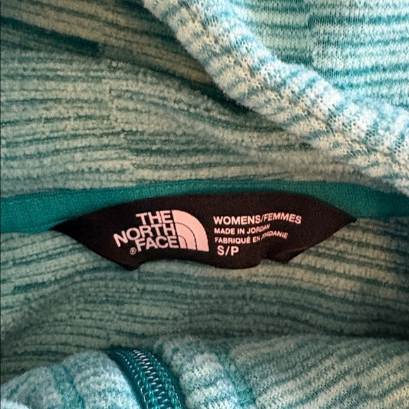 North Face Striped Hoodie Mezzaluna Zippered Jacket Size small Green EUC - Picture 4 of 9